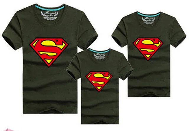 1pcs Fashion Superman Family Matching Outfits T-shirt 11 Colors Clothes For matching family clothes mother father daughter son