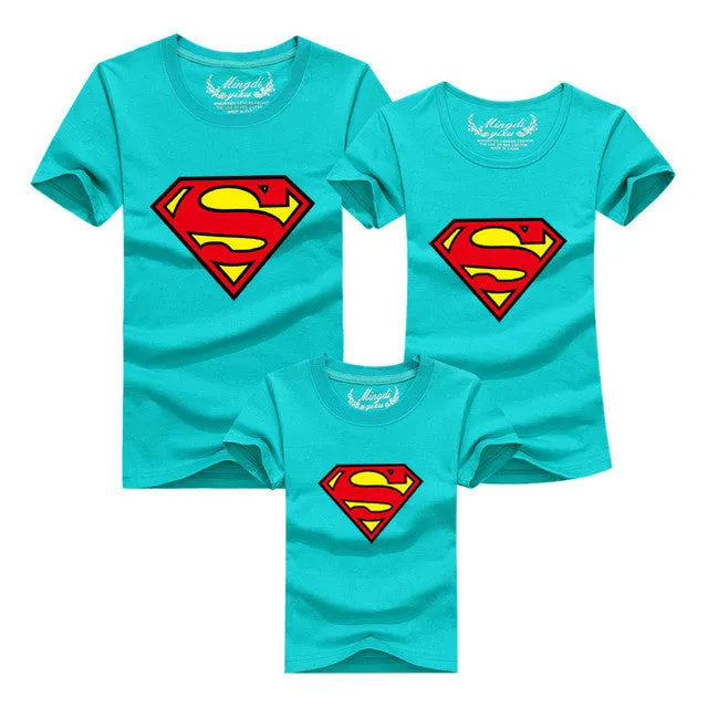 1pcs Fashion Superman Family Matching Outfits T-shirt 11 Colors Clothes For matching family clothes mother father daughter son