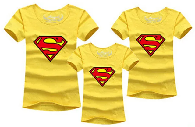 1pcs Fashion Superman Family Matching Outfits T-shirt 11 Colors Clothes For matching family clothes mother father daughter son