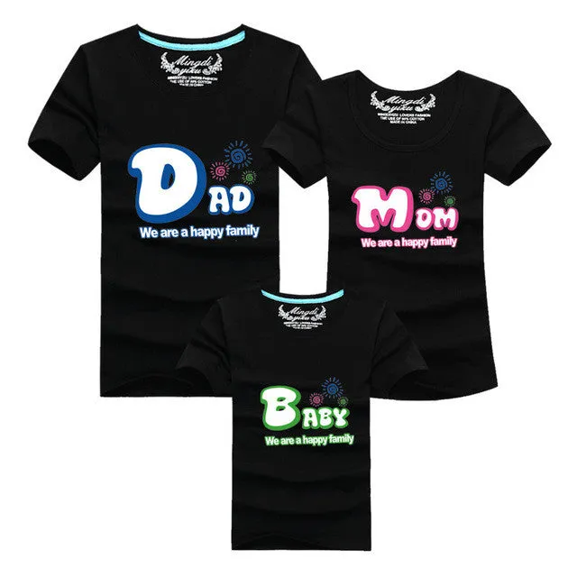 1piece Fashion Family Matching Outfits Tshirt 16 Color Clothes For matching family clothes mother father Baby short Sleeve Shirt