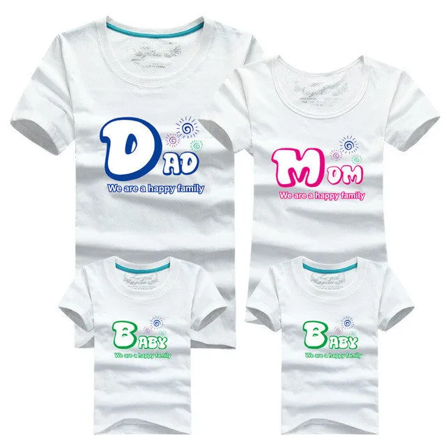 1piece Fashion Family Matching Outfits Tshirt 16 Color Clothes For matching family clothes mother father Baby short Sleeve Shirt
