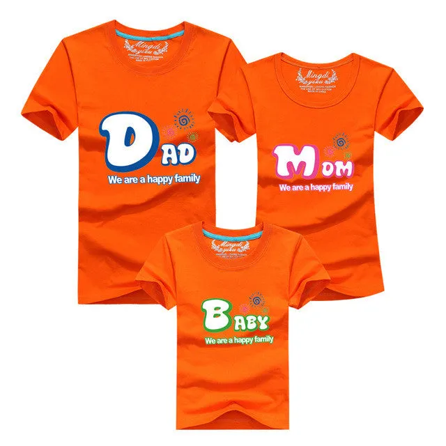1piece Fashion Family Matching Outfits Tshirt 16 Color Clothes For matching family clothes mother father Baby short Sleeve Shirt