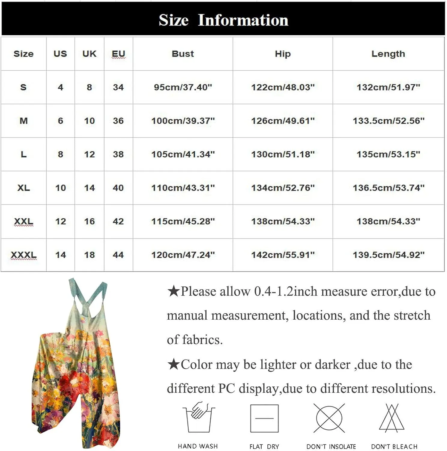 2025 Womens Summer Fashion Wide Leg Overalls,Cotton Baggy Jumpsuits Boho Floral Printed Loose Fit Rompers Harem Pants