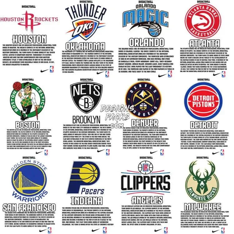 30 Basketball Teams Streetwear Designs Bundle PNG   PSD
