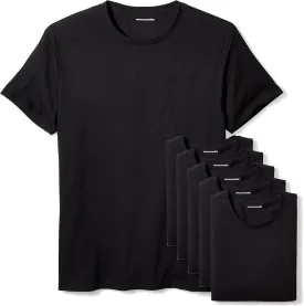 Amazon Essentials Men's Cotton Crew Neck T-Shirts, Versatile Soft Basics, Pack of 6