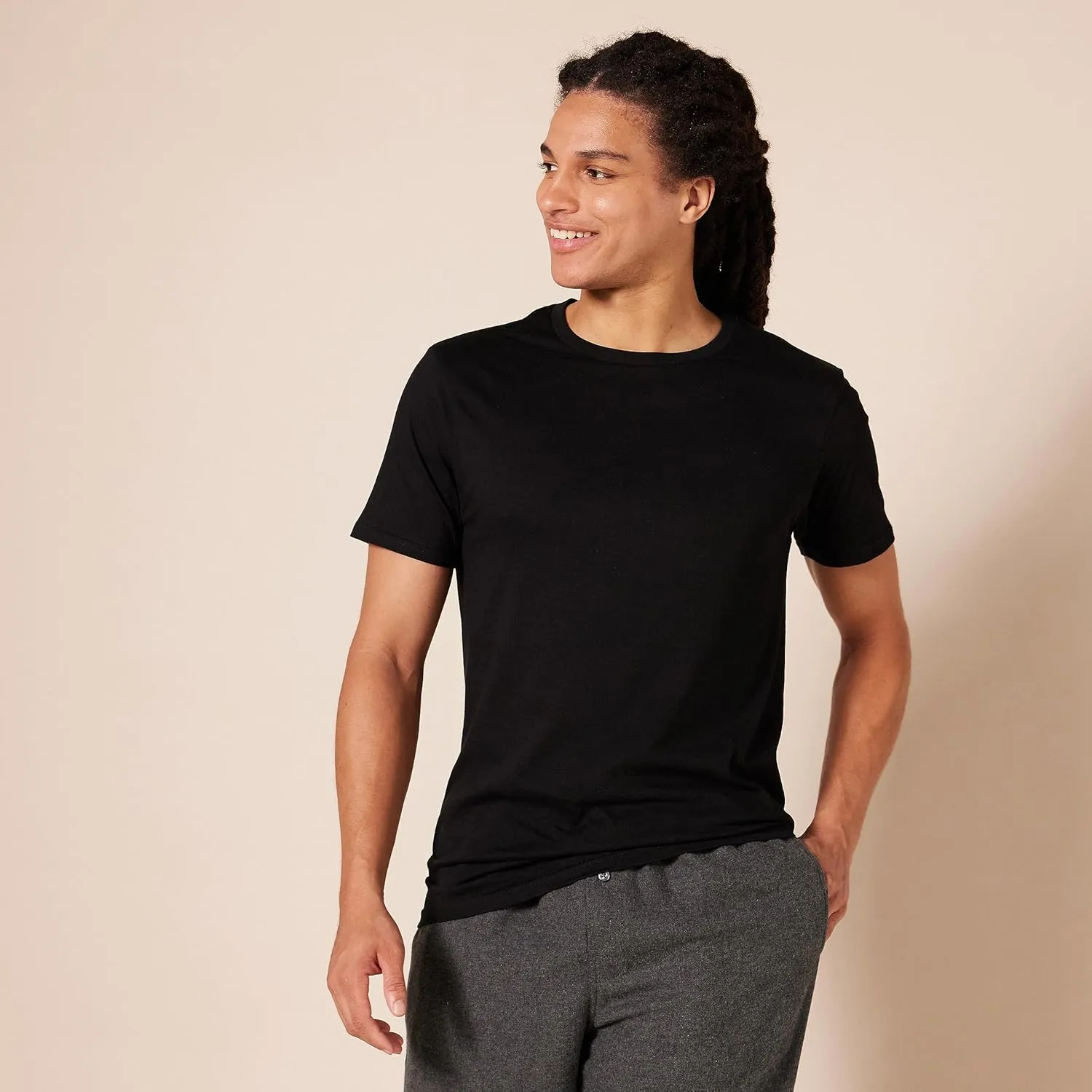 Amazon Essentials Men's Cotton Crew Neck T-Shirts, Versatile Soft Basics, Pack of 6