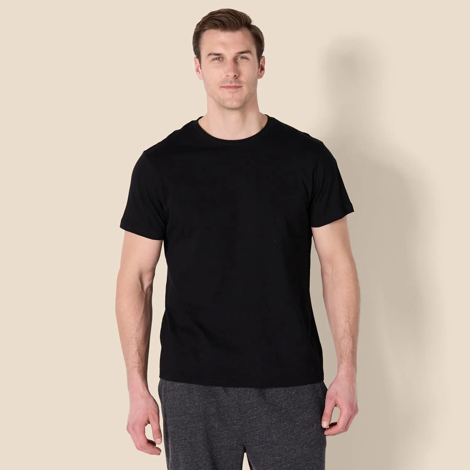 Amazon Essentials Men's Cotton Crew Neck T-Shirts, Versatile Soft Basics, Pack of 6