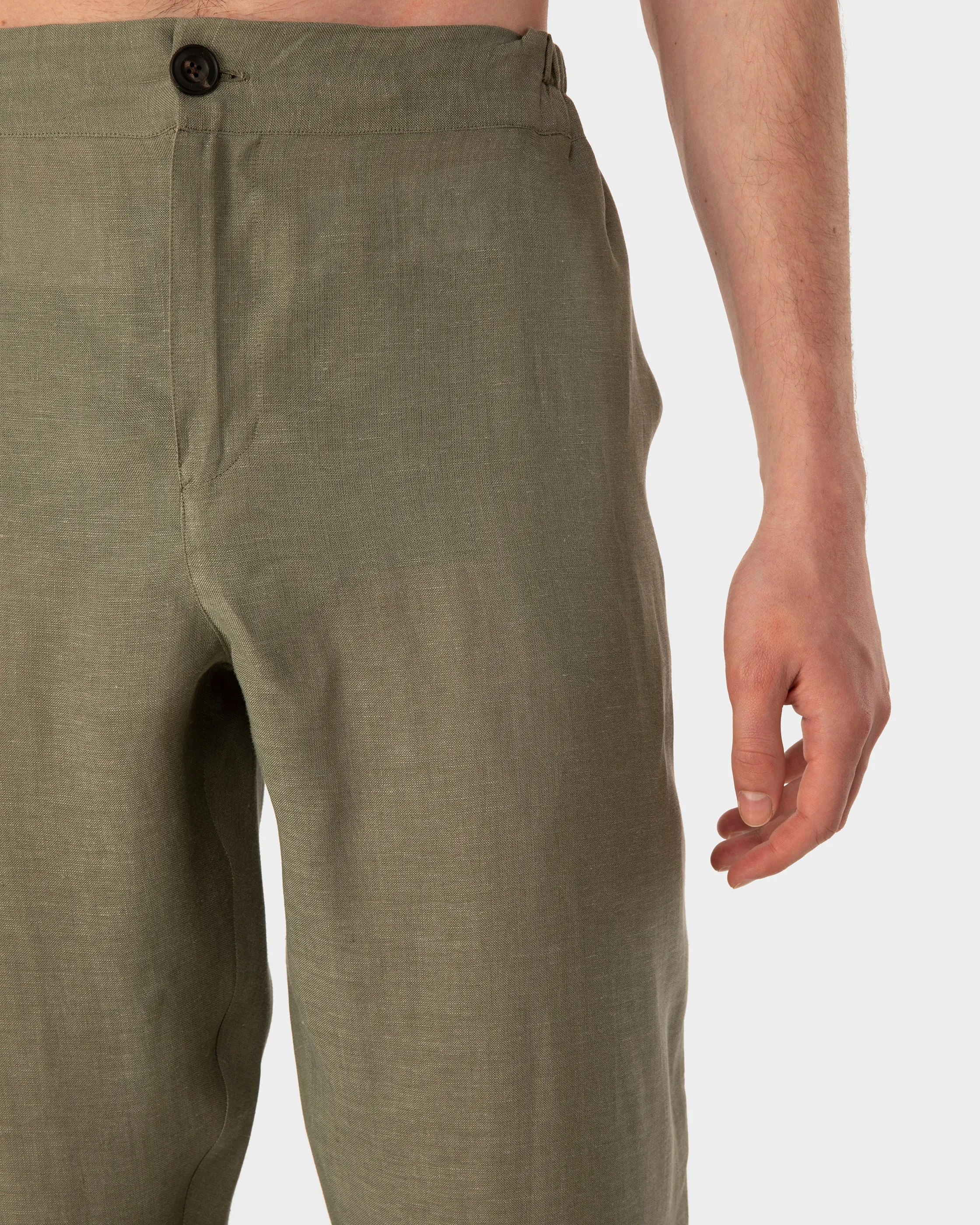 ANACAPRI LINEN TROUSERS IN GREEN