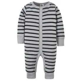 Baby Boys Stripe Organic Coveralls