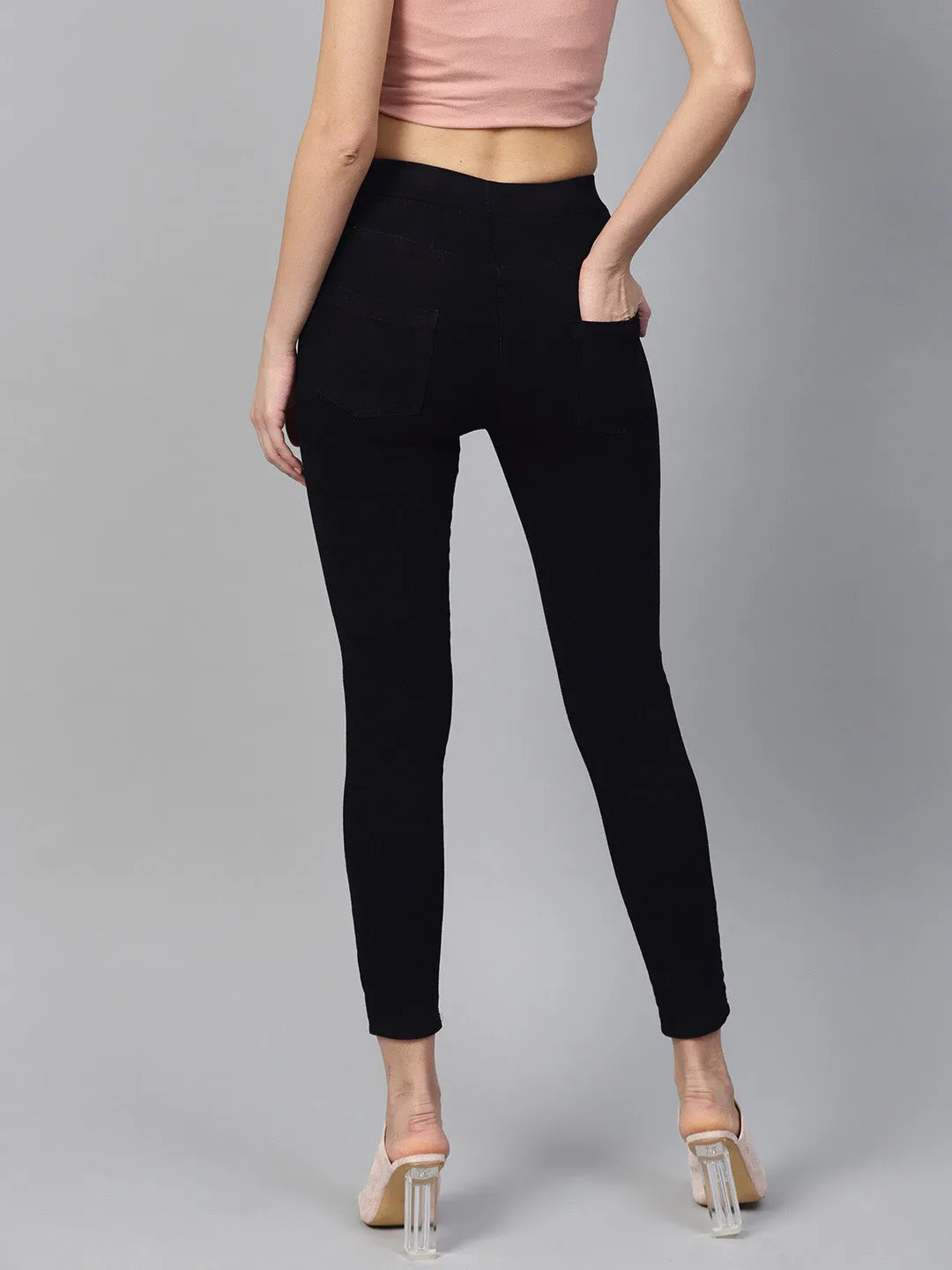 Black Knee Slit Jeans