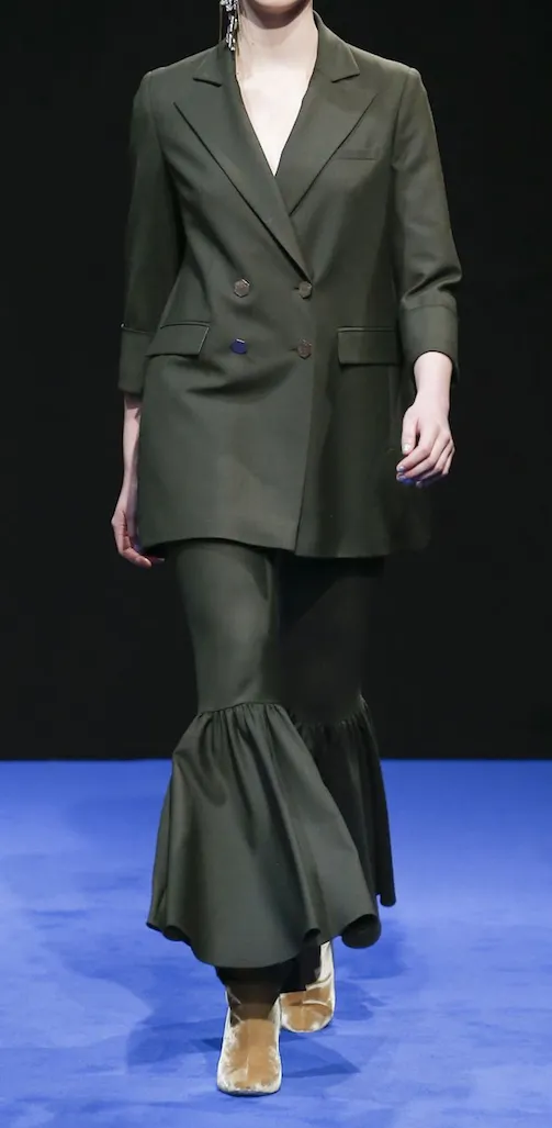 Bottle Green Stretch Wool Gaberdine