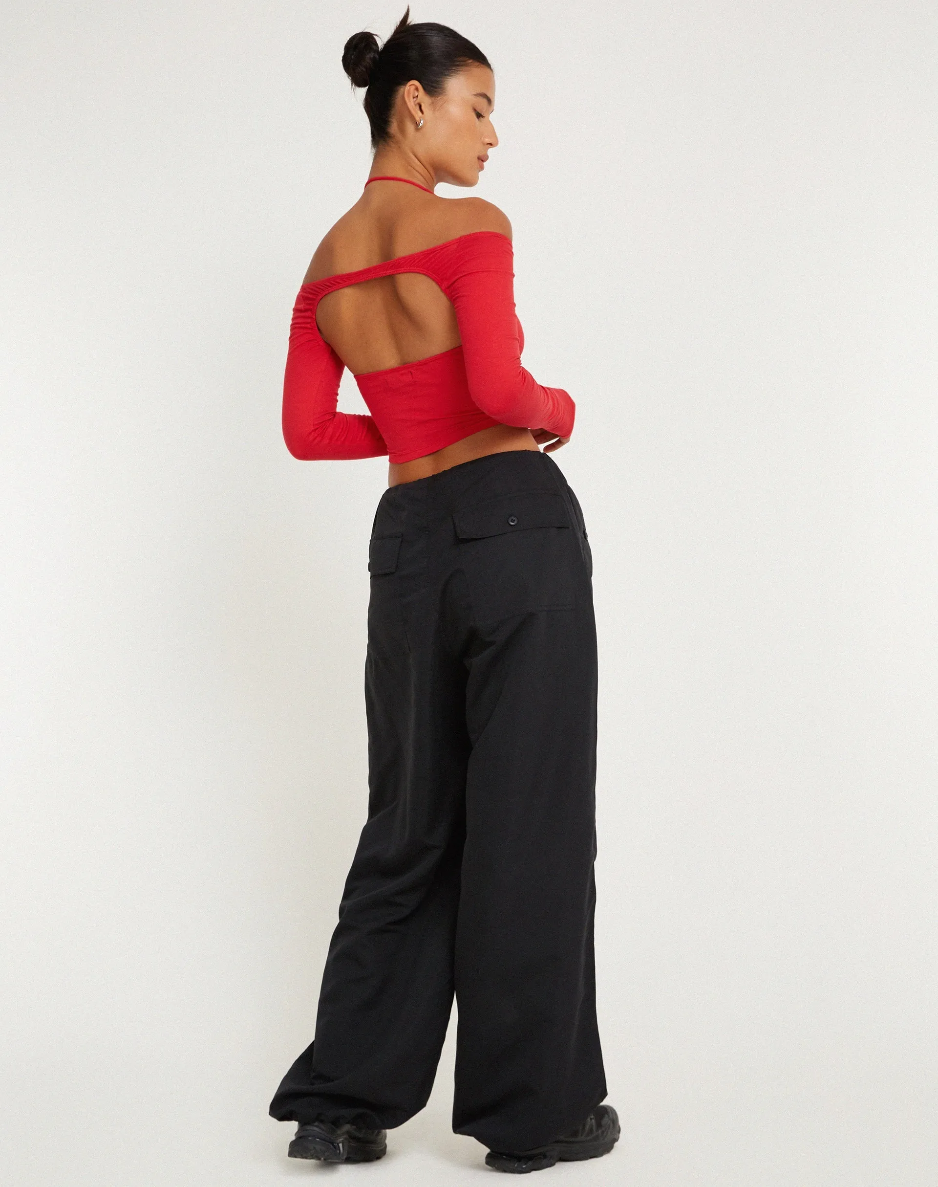 Brandy Long Sleeve Top in Racing Red