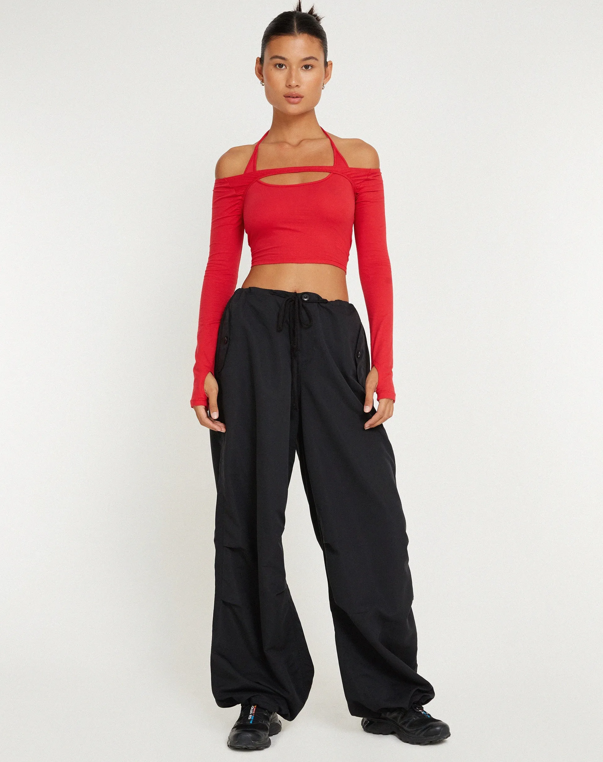 Brandy Long Sleeve Top in Racing Red