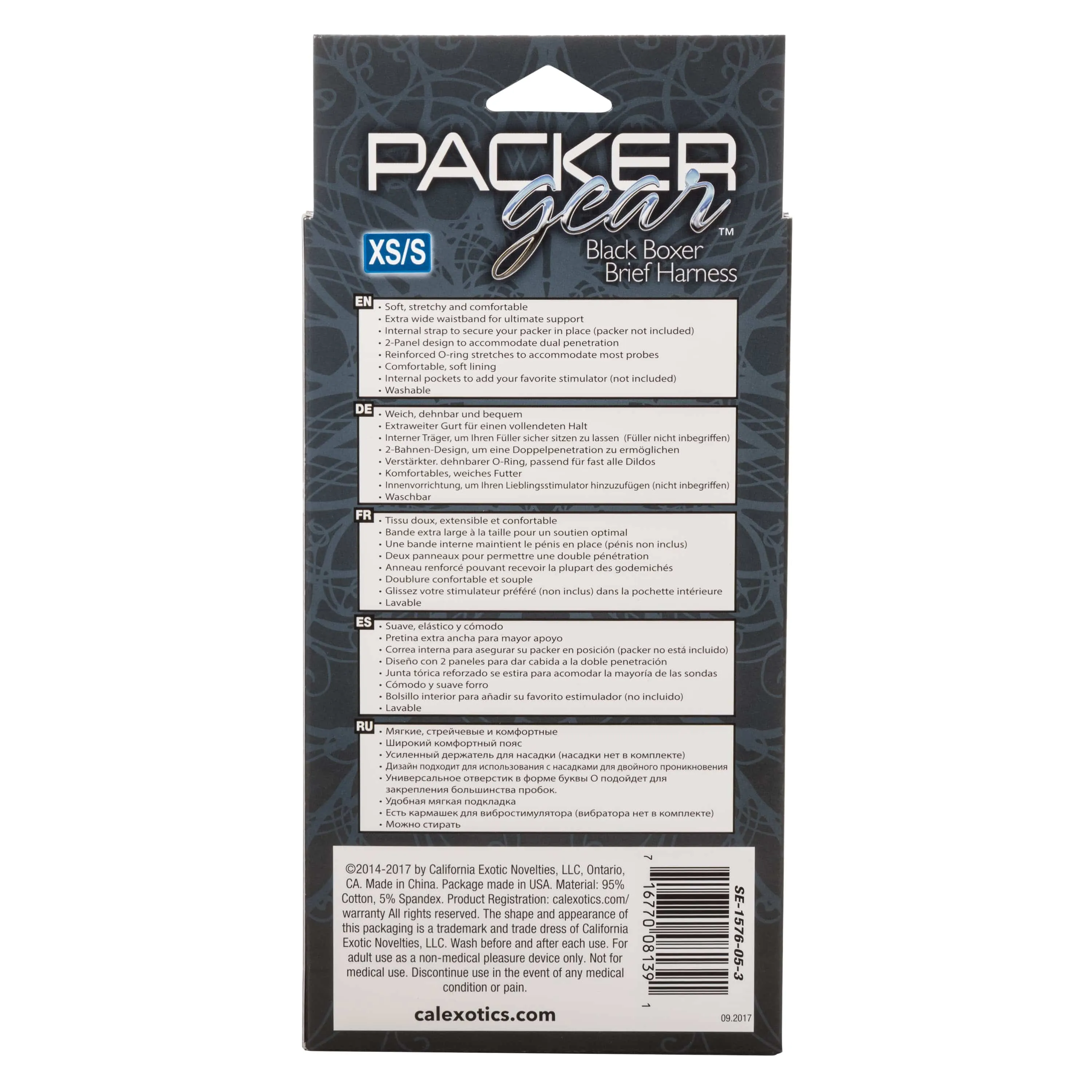 California Exotics - Packer Gear Black Boxer Brief Strap On Harness
