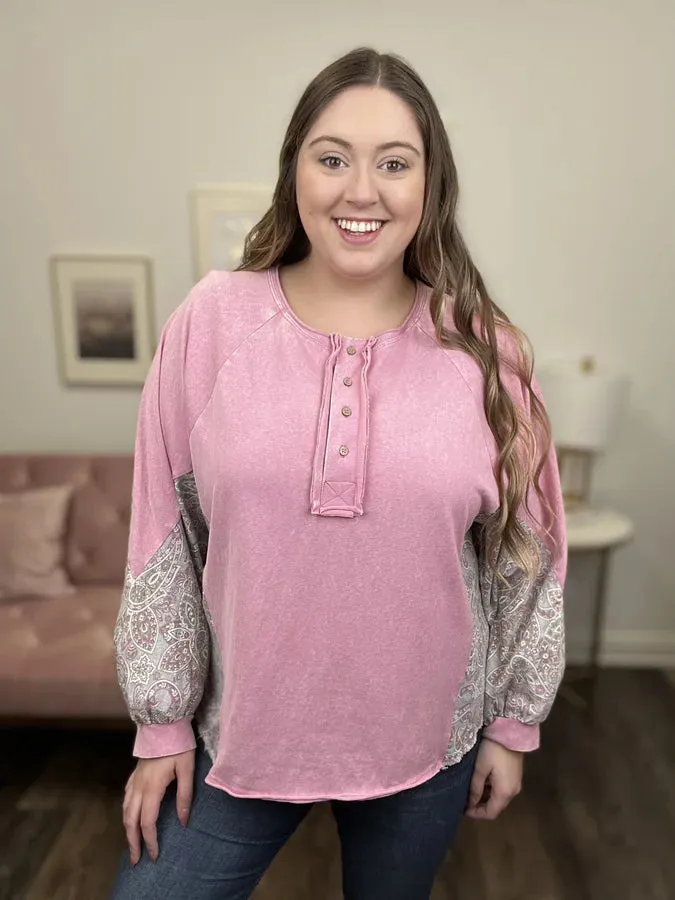 Circle Of Love Henley Long Sleeve Top