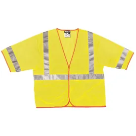 CL3MLX3 MCR Class 3,Polyester Mesh Safety Vest,2" Silver Stripe,Lime