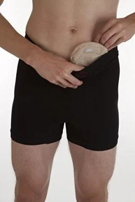 Comfizz Unisex Ostomy/Post Surgery Support Boxers | Level 1/Light Support | High Rise Waist (Black L/XL)
