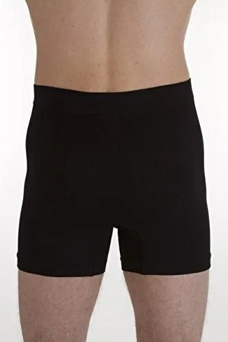 Comfizz Unisex Ostomy/Post Surgery Support Boxers | Level 1/Light Support | High Rise Waist (Black L/XL)