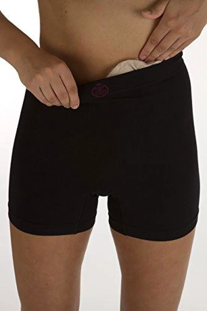 Comfizz Unisex Ostomy/Post Surgery Support Boxers | Level 1/Light Support | High Rise Waist (Black L/XL)