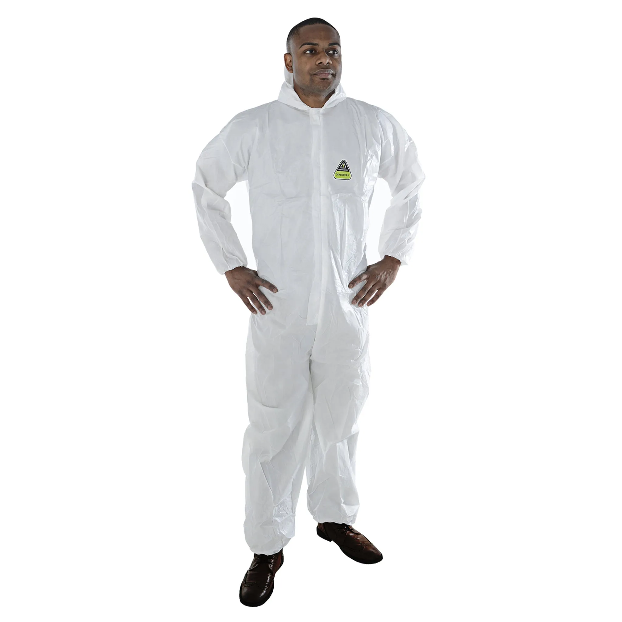 CORDOVA DEFENDER II MP300 Coverall with Hood, White, Case of 25