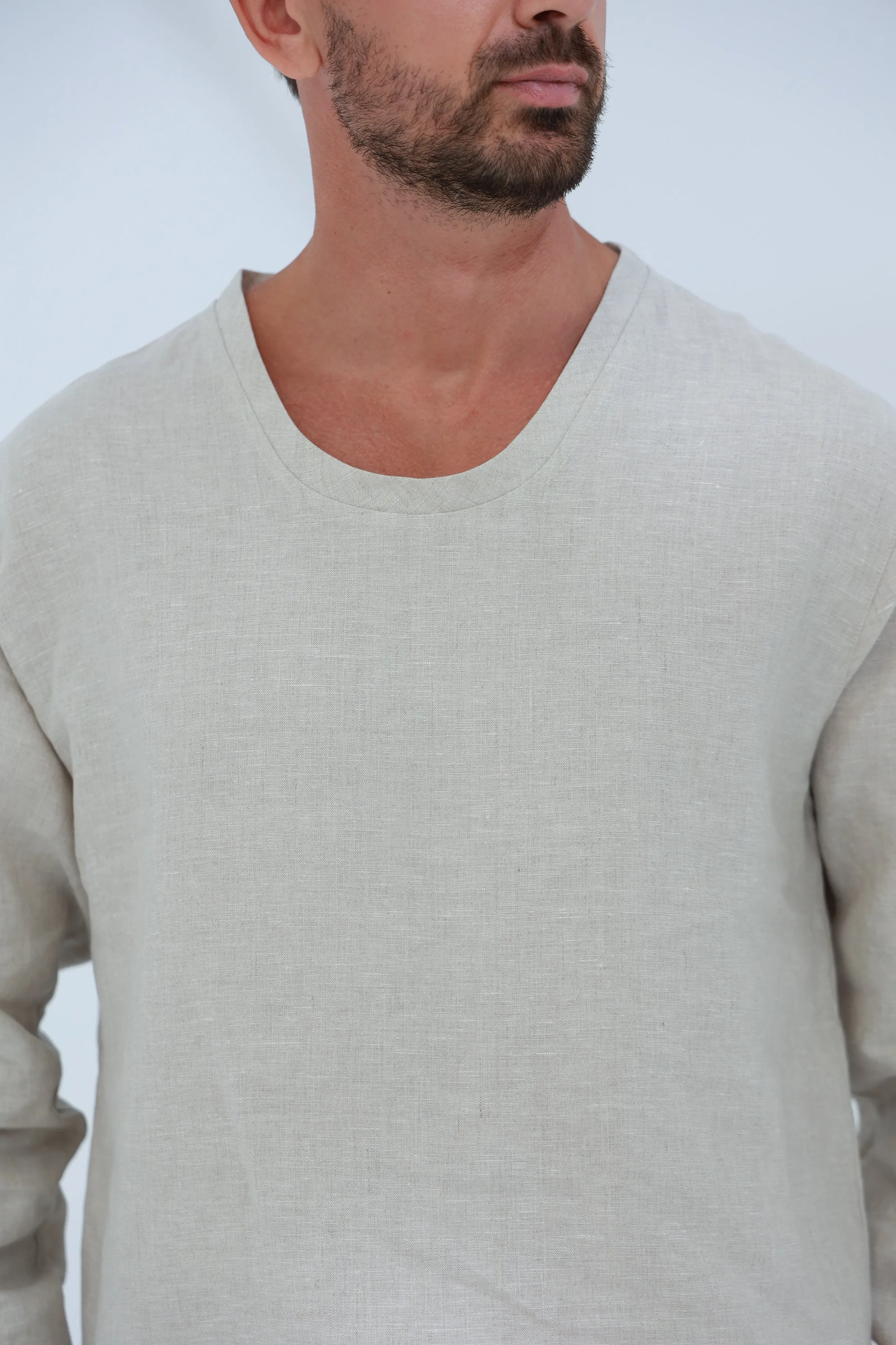 Ditta Men's Linen Top Beige