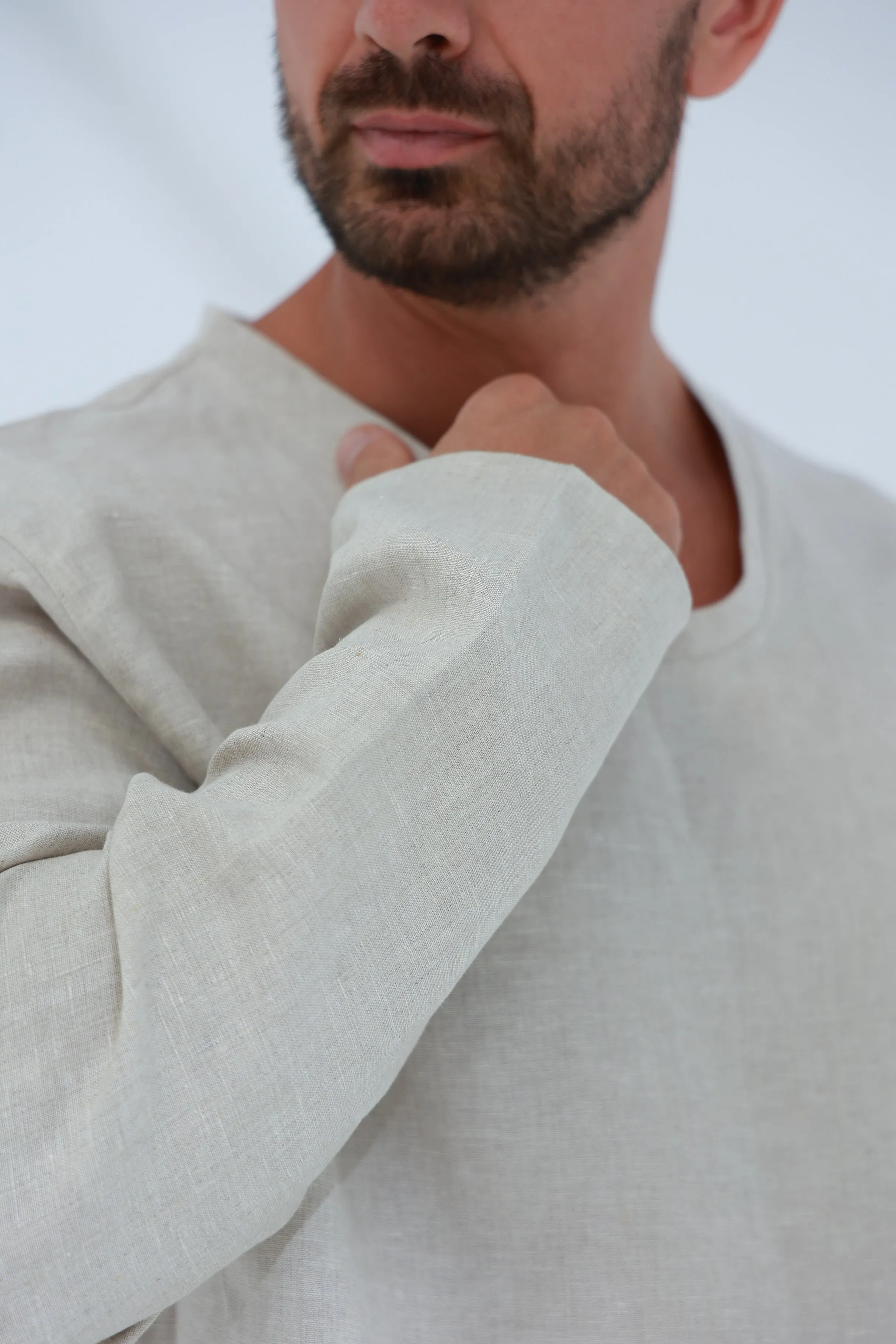 Ditta Men's Linen Top Beige