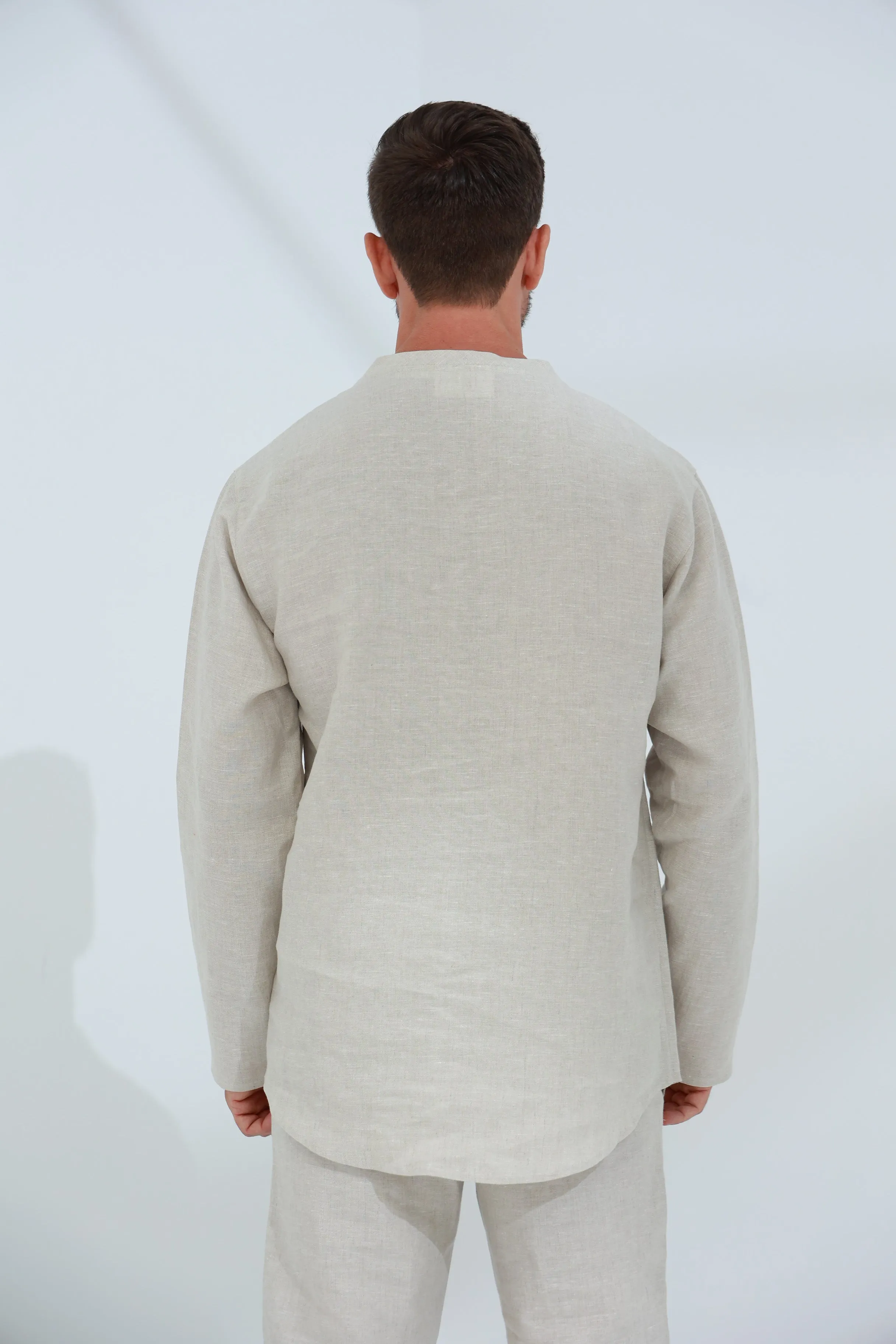 Ditta Men's Linen Top Beige