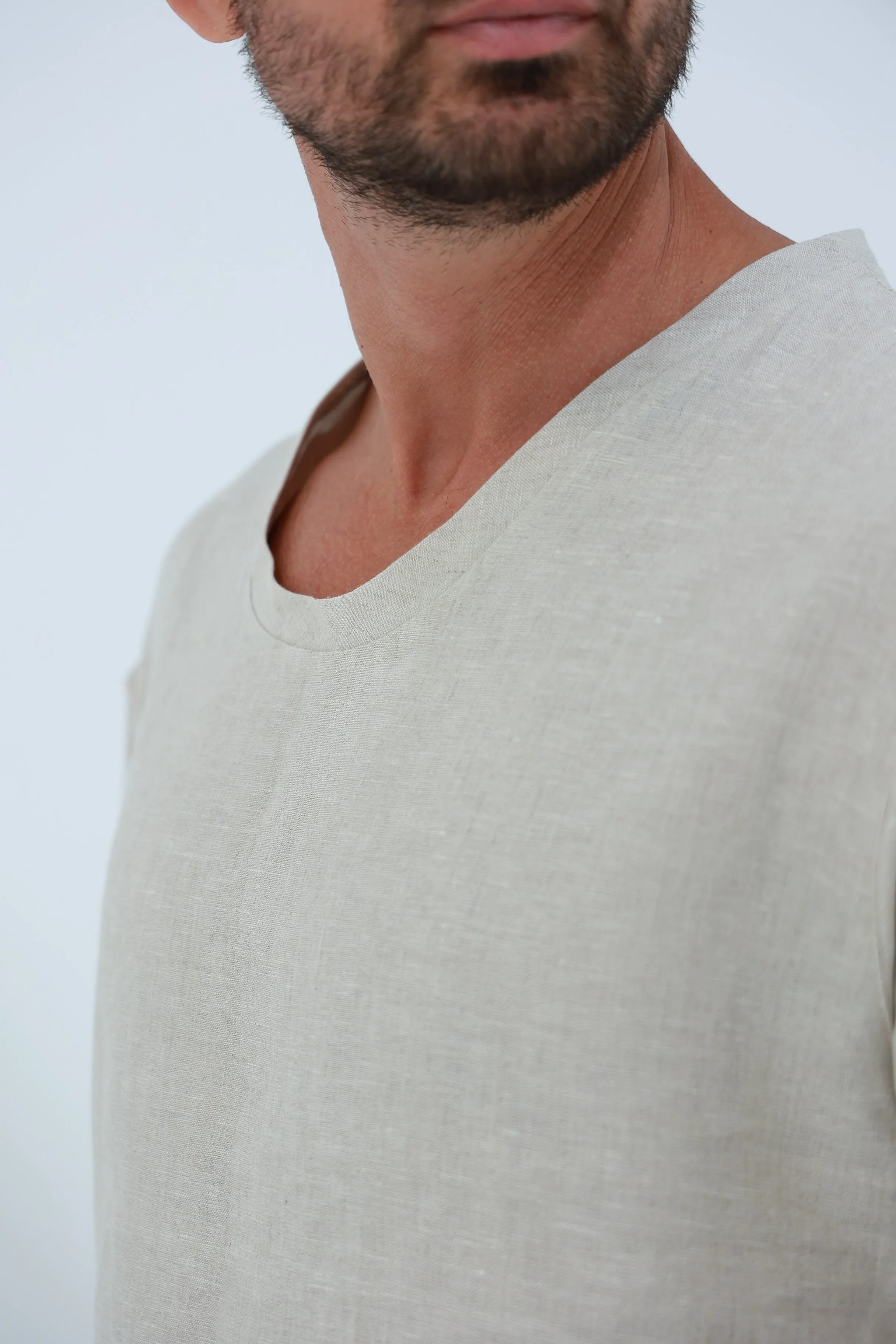 Ditta Men's Linen Top Beige