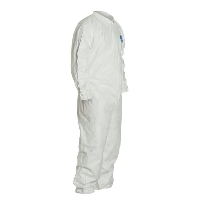 DuPont TY125SWH Tyvek 400 Coverall with Elastic Wrists and Ankles, 1 Each