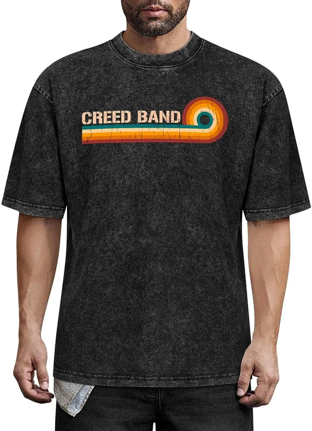 Durable Retro Oversized Cotton T-Shirts Cool Edgy Crew Neck Short Sleeve