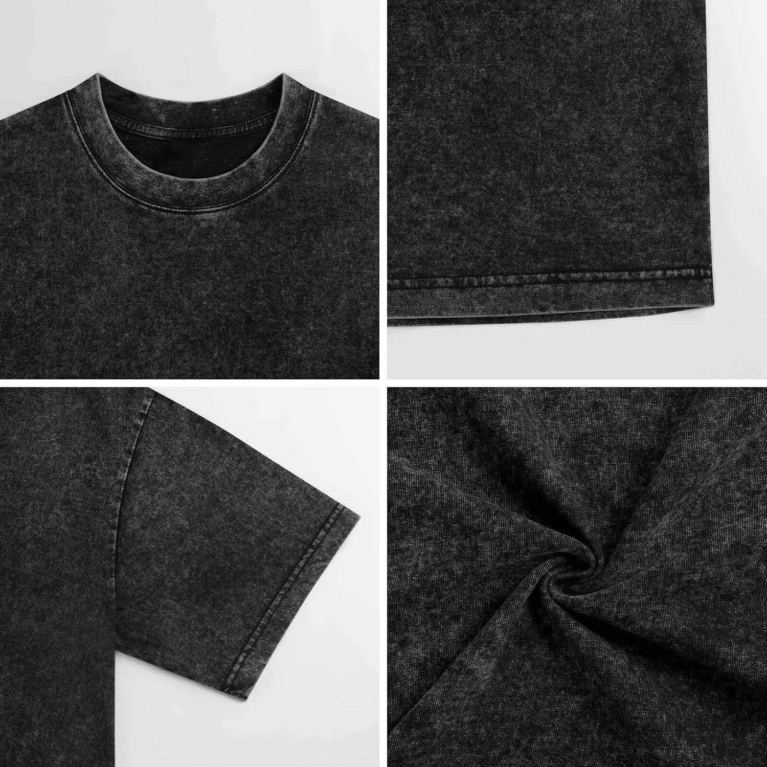 Durable Retro Oversized Cotton T-Shirts Cool Edgy Crew Neck Short Sleeve