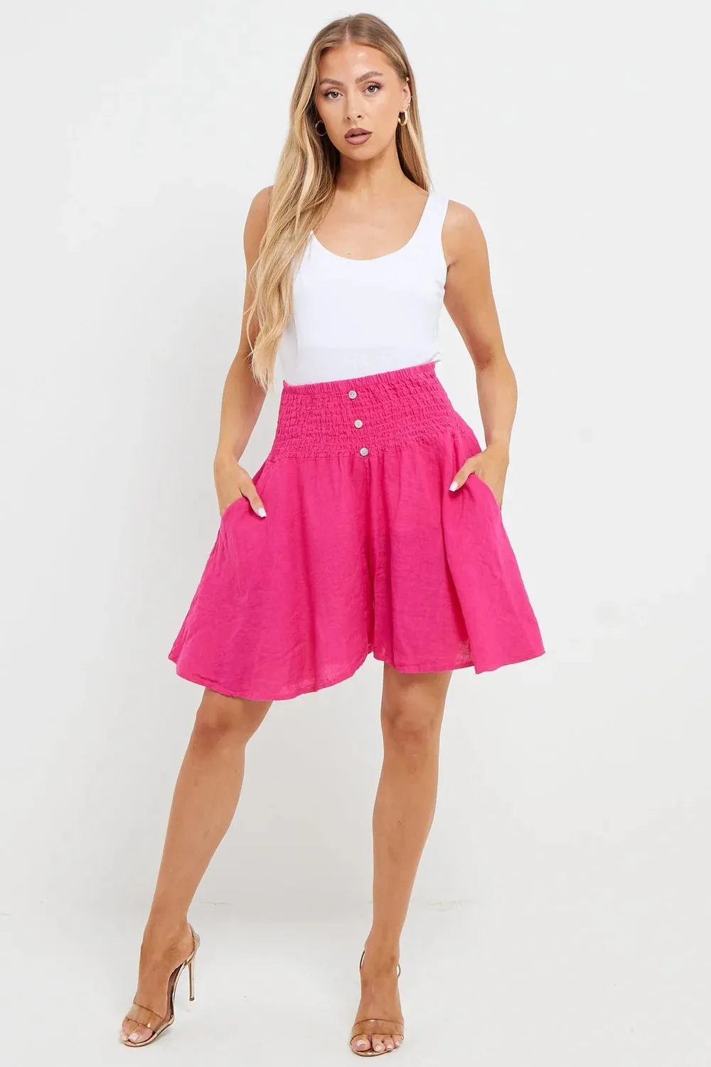Esme Buttoned Detail Linen Short