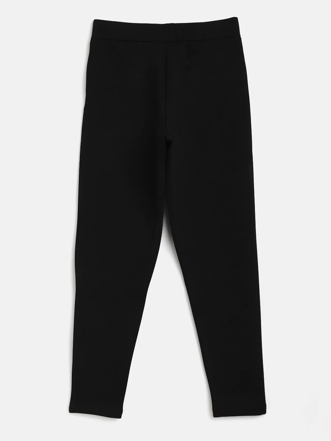 Girls Black Pocket Zipper Jeggings