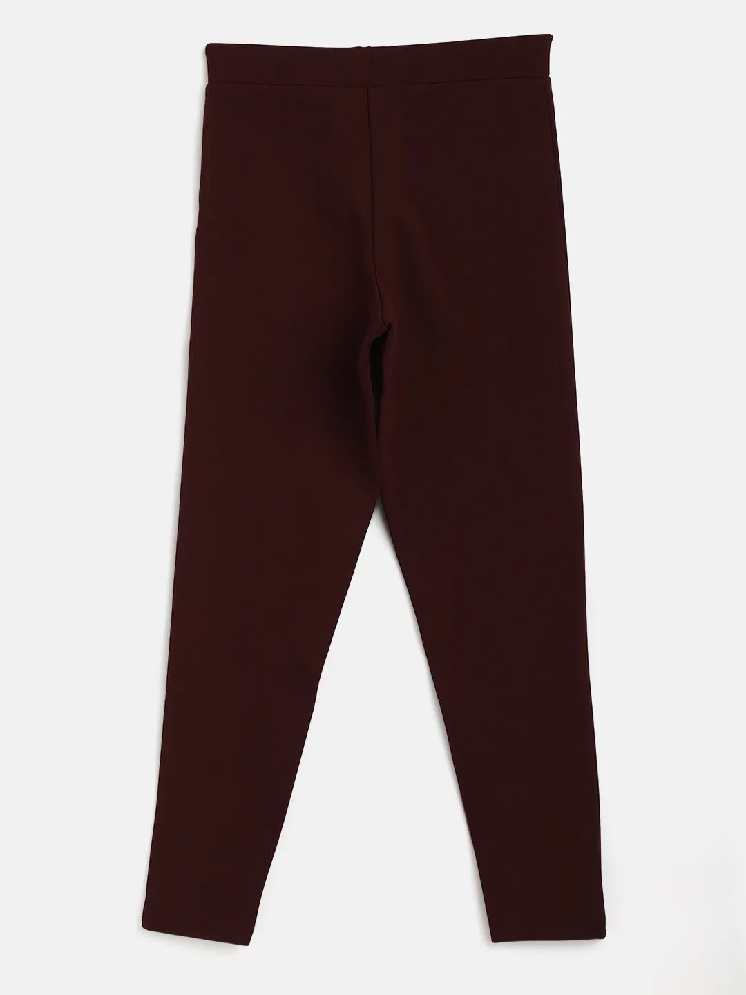 Girls Burgundy Basic Jeggings