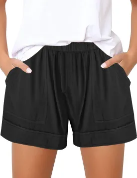Girl's Summer Elastic Waist Casual Pocket Solid Shorts 6-13 Years