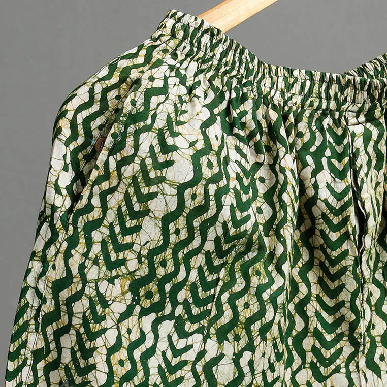 Green - Hand Batik Printed Cotton Unisex Boxer/Shorts
