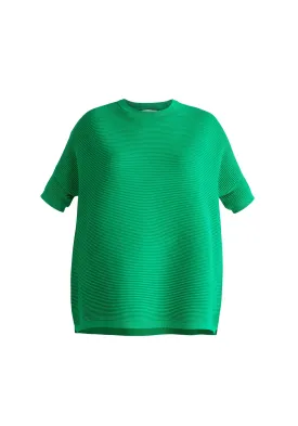 Green Paisie Short Sleeve Ribbed Jumper