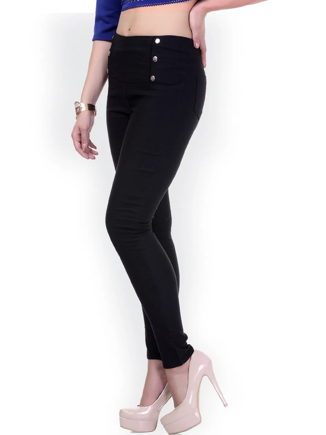 High Waisted Black Jeggings
