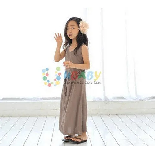 Hot sale mother and daughter family matching outfit summer fashion long girls Modal maxi elegant dress child clothes teenager