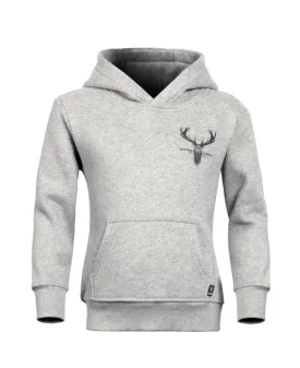 Hunters Element Kids Alpha Stag Hoodie - Grey Marle