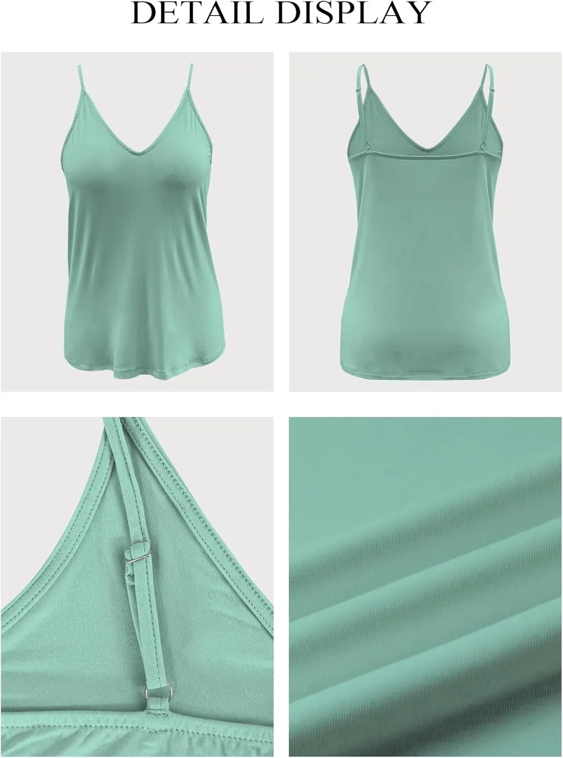 LOLONG V Neck Tank Tops for Women Summer Sexy Spaghetti Strap Sleeveless Shirts