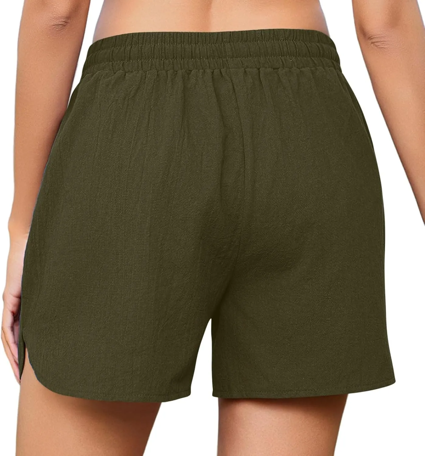 Lounge Shorts for Women Drawstring Summer Pull on Shorts Elastic High Waisted Wide Leg Short Beach Pants with Pockets