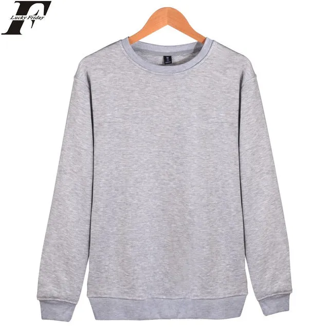 LUCKYFRIDAYF solid color hoodies Fashion Cotton Men/women Long Sleeve Hip Hop Hoodies Street WearHarajuku Sweatshirt XXXXL bts