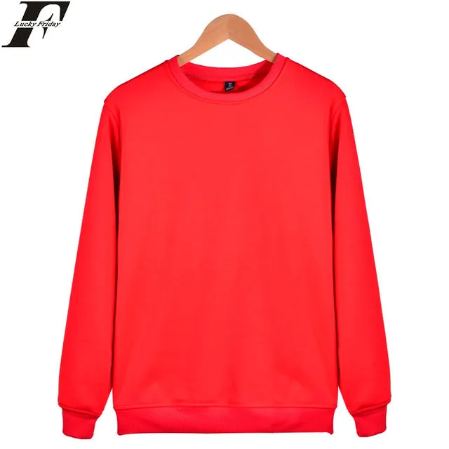 LUCKYFRIDAYF solid color hoodies Fashion Cotton Men/women Long Sleeve Hip Hop Hoodies Street WearHarajuku Sweatshirt XXXXL bts