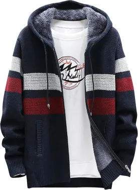 Men's Rain Jackets Waterproof Zip Up Fleece Jacket Heavyweight Hooded Sweatshirt Warm Thick Coat Jackets, M-3XL