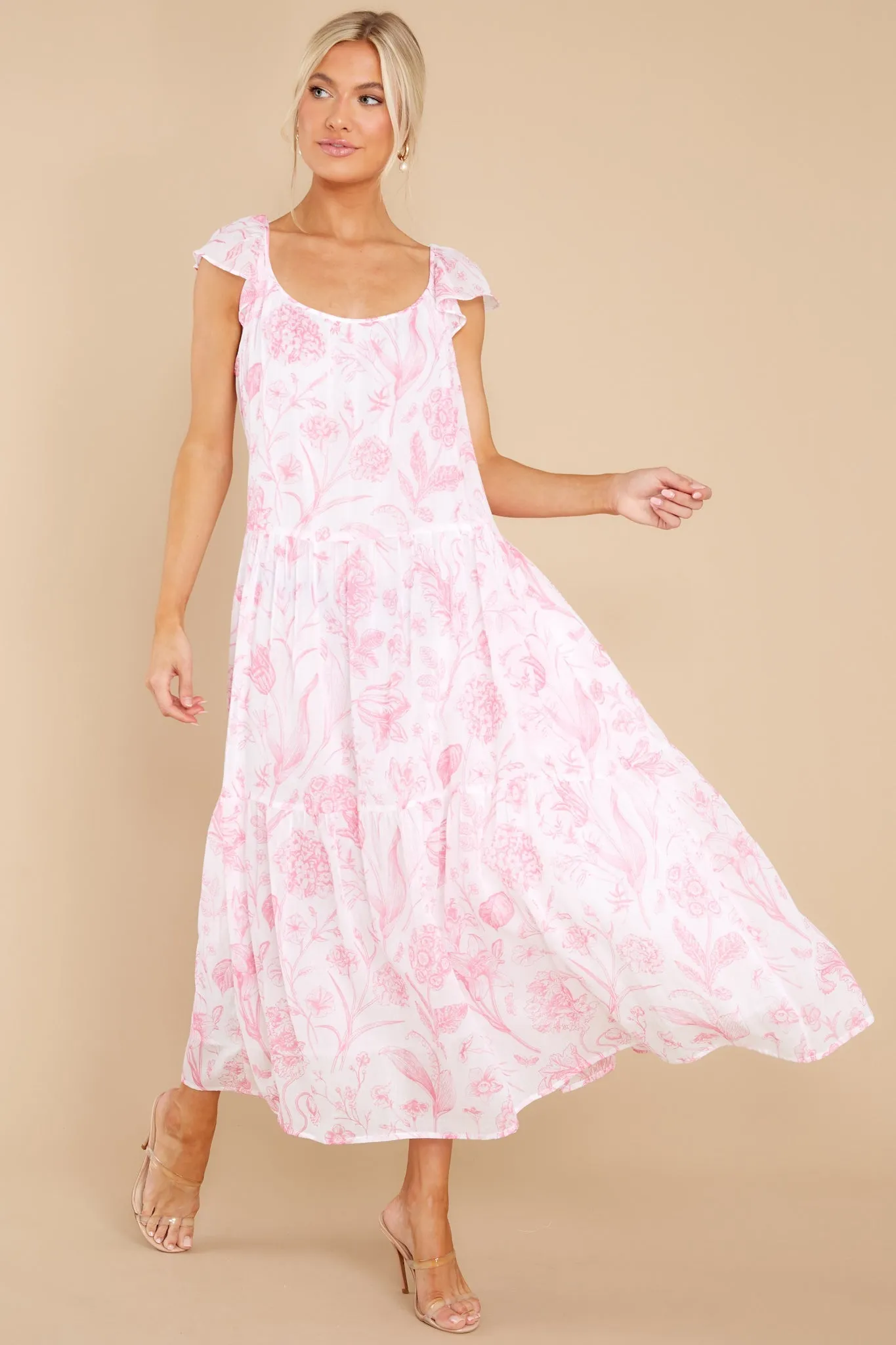 Milly Toile Pink Dress