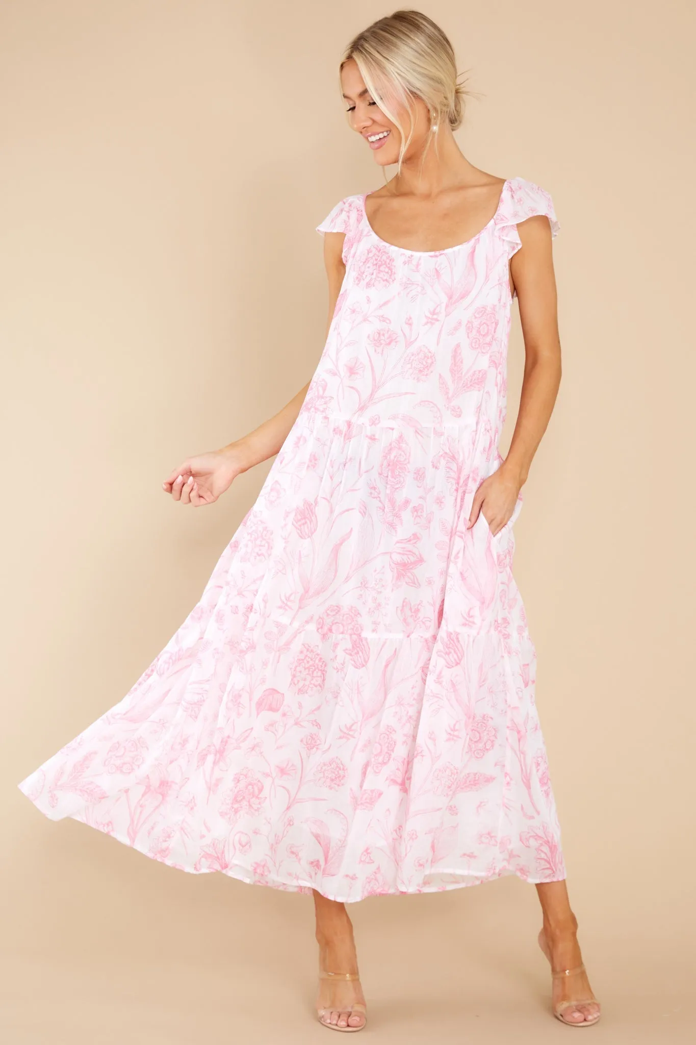 Milly Toile Pink Dress