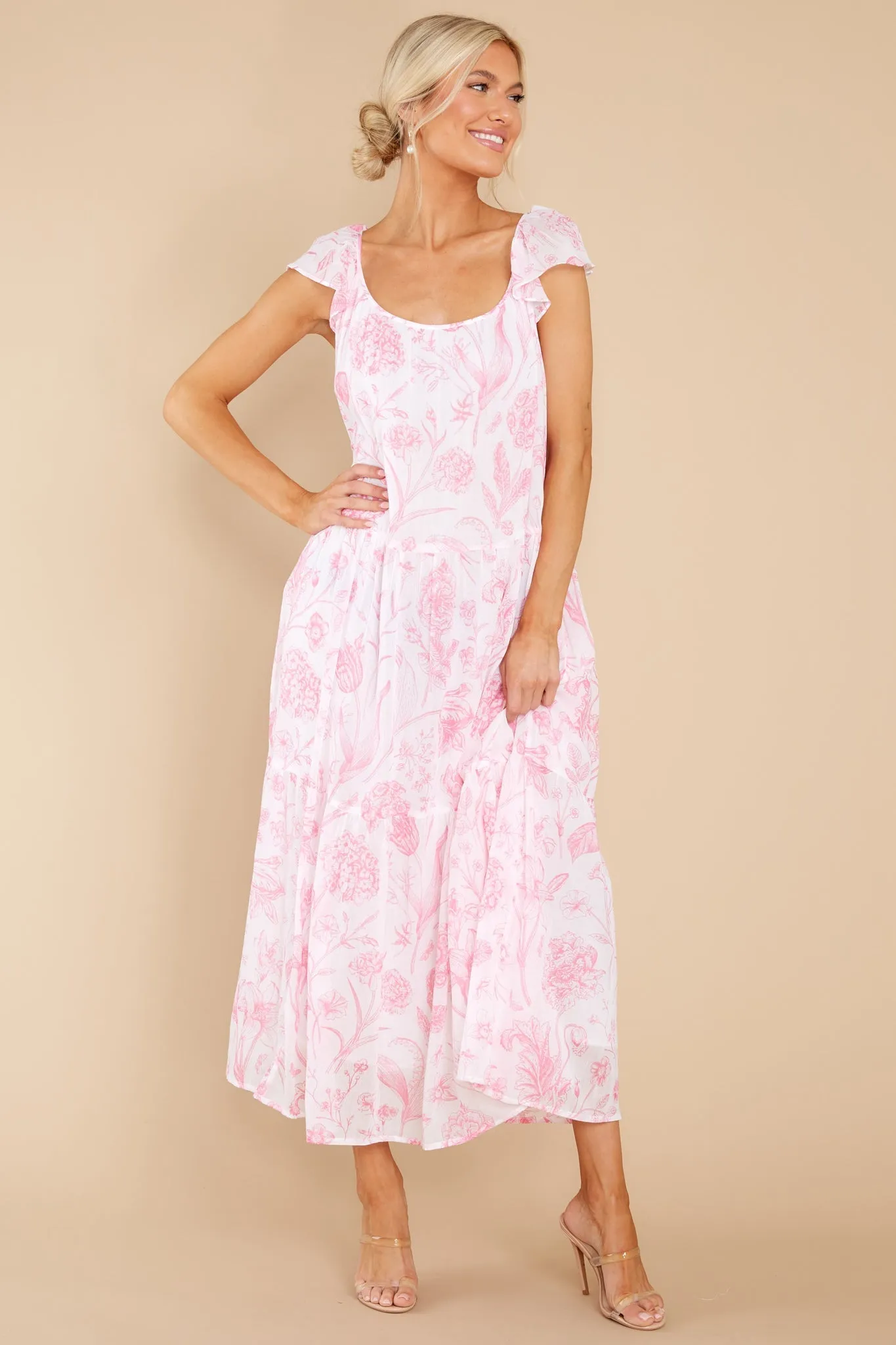 Milly Toile Pink Dress