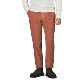 Muted Orange Cotton Corduroy High Comfort Chinos