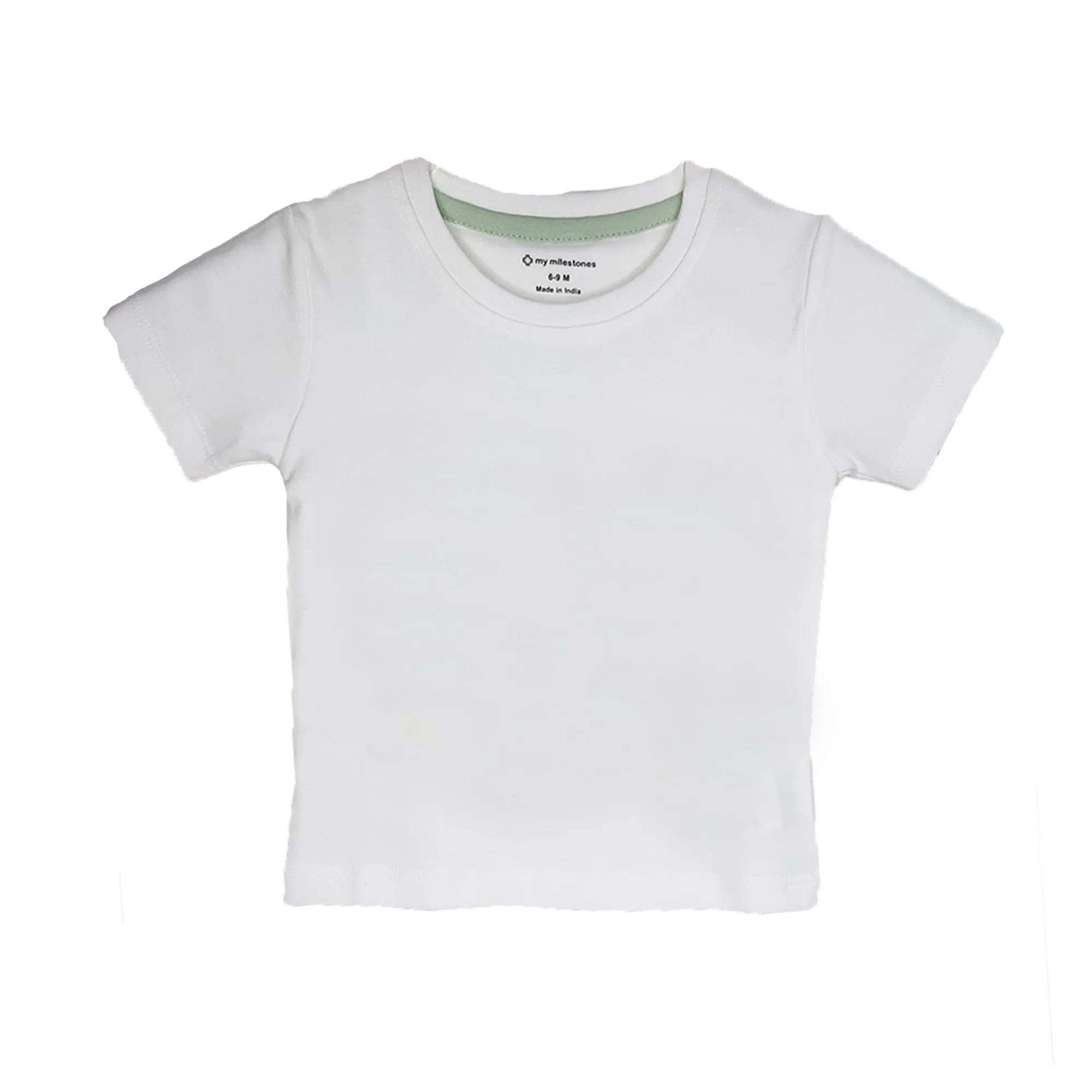 My Milestones Round Neck T-Shirt HS Solid Yellow / White / Grey - 3 Pc Pack